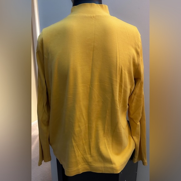 Women's Long Sleeve Mock Neck Top size L gold by Kim Rogers - Picture 2 of 4